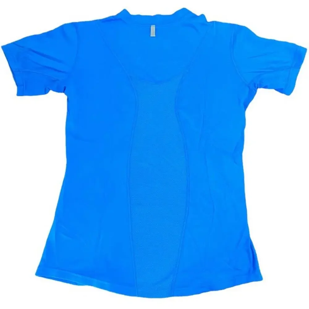 Nike FITDRY Tee Shirt SZ M Bright Blue Athletic Fitted Running Workout Marathon